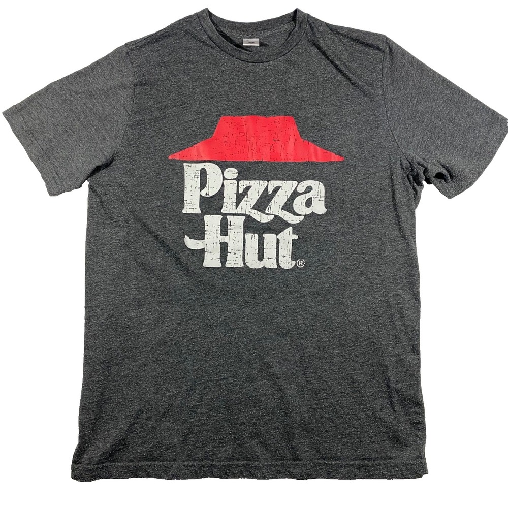 Pizza Hut Graphic T Shirt Mens Medium Grey PH3040PME Distressed Logo Tee